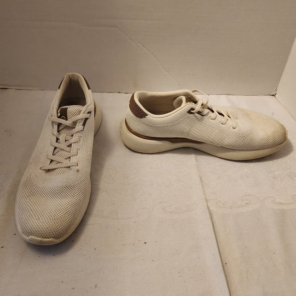 Size 9 Peter Millar Luxury Ivory Knit Upper Athletic Shoes VG Condition! No Box